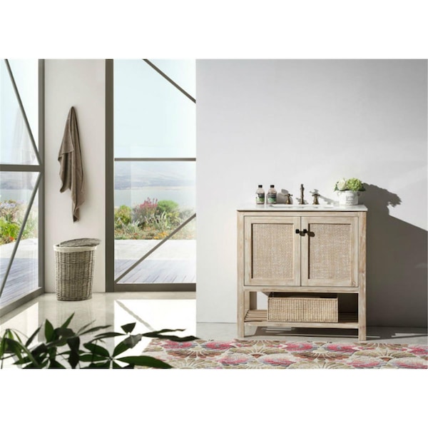Legion Furniture 36 In. Solid Wood Sink Vanity With Marble Top No Faucet Included WH5136 Zoro